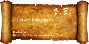 Vinter Benjámin névjegykártya